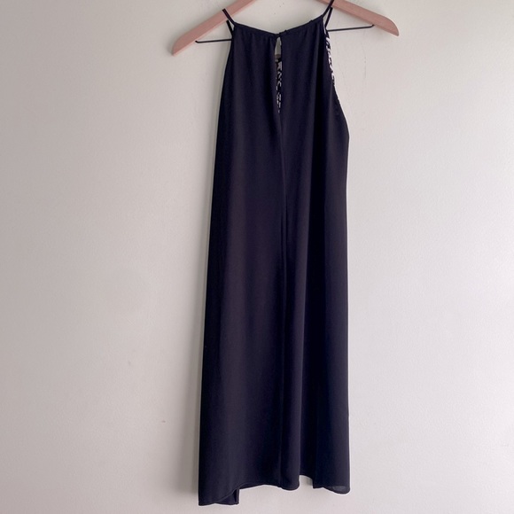 NWT White House Black Market Reversible Sleeveless Halter Dress in Black & Ecru - Picture 11 of 13